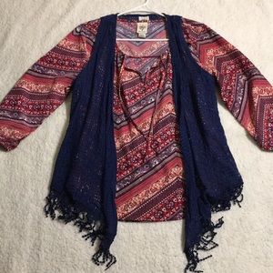 Self Esteem—Blouse and Vest Set